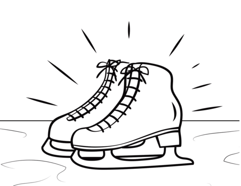 Ice Skates Coloring Page